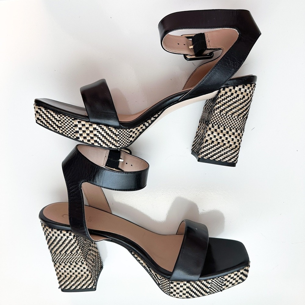 27 Edit Naturalizer Jaselle Platform Raffia Wrapped High Heel Sandal Size 10.5
